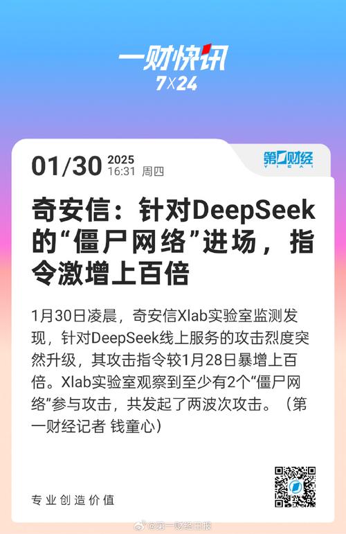 奇安信回应马斯克X被攻击：攻击X与攻击DeepSeek僵尸网络相同